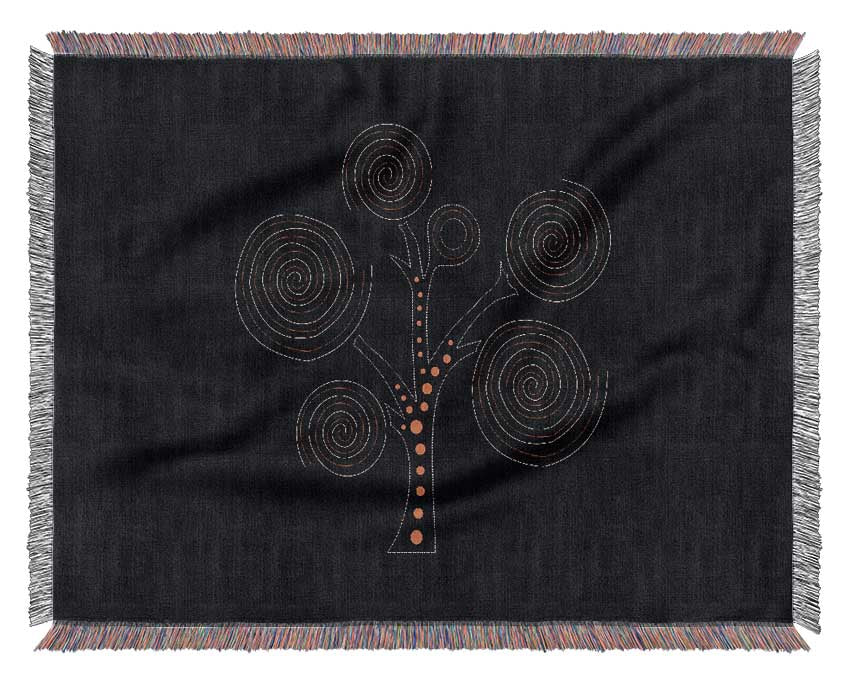 Aboriginal Tree 3 throw blanket made from 100% cotton, featuring a thermal weave for breathability and a luxurious finish, perfect for home decor.